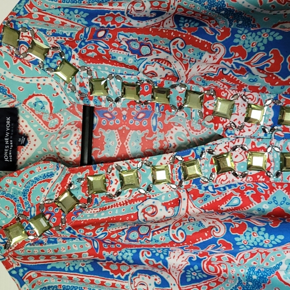 Jones New York size 1X paisley tunic with bling - Picture 5 of 5